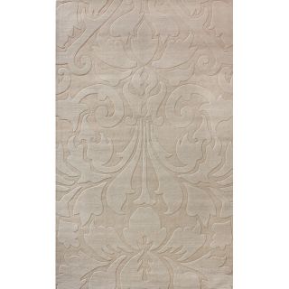 Nuloom Handmade Neutrals And Textures Damask Sand Wool Rug (4 X 6)