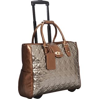 Quilted With Tab Laptop Rollerbrief Bronze   Cabrelli Ladies Business