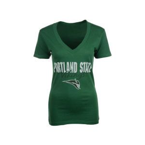 Portland State Vikings New Agenda NCAA Womens Drop Script Vneck T Shirt