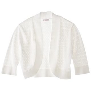 Xhilaration Womens Crop Elbow Sleeve Cardigan   Fresh White XL