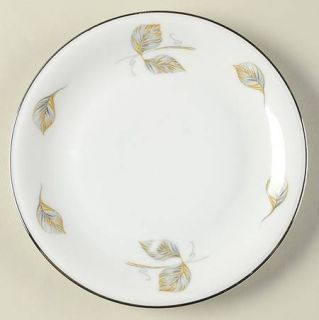 Edelstein Normandy Bread & Butter Plate, Fine China Dinnerware   Gray W/Yellow L