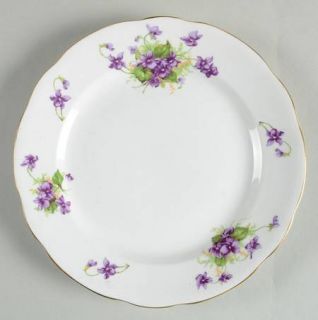 Samuel Radford Violet (Scalloped) Salad Plate, Fine China Dinnerware   Purple Vi