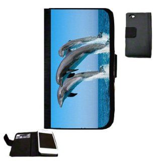 Dolphins Fabric iPhone 4 Wallet Case Great unique Gift Idea Cell Phones & Accessories