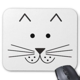 Stylized Abstract Cat Face Illustration Design Mouse Pads