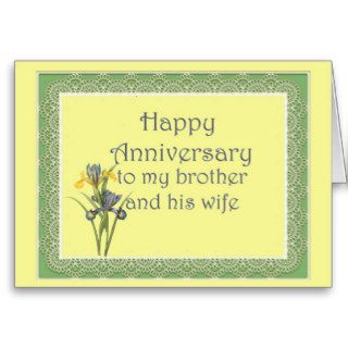 Anniversary for Brother and His Wife, Dutch Iris Cards