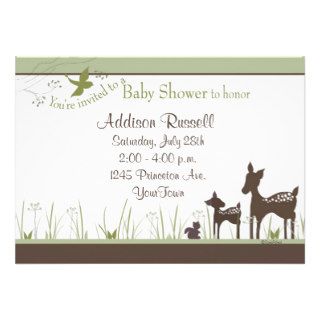 Momma and Baby Deer Shower Invitations
