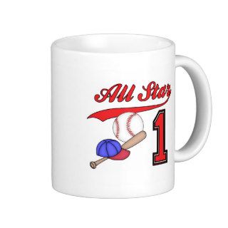 All Star Baseball 1st Birthday Mugs