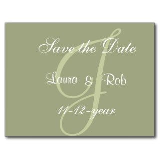Monogram  Save the Date Post Card