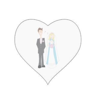 Getting Married Stylish Accessorized Customized Heart Sticker
