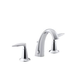 KOHLER Alteo 8 in. Widespread 2 Handle Mid Arc Bathroom Faucet in Polished Chrome K 45102 4 CP