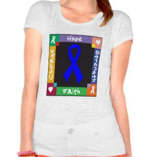 Colon Cancer Hope Strength Faith Tshirts