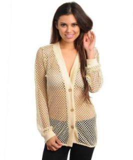 G2 Fashion Square Women's Netted Button Down Cardigan