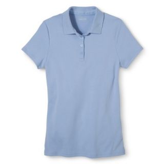 Cherokee Juniors School Uniform Short Sleeve Interlock Polo   Windy Blue S