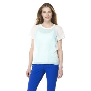 Mossimo Womens Colorblocked Woven Tee   Blue Wave XXL