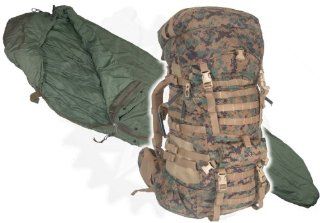 ILBE MARPAT Backpack (Digital Woodland) USMC + Patrol Sleeping Bag   Military Issue  Ilbe Main Pack  Sports & Outdoors