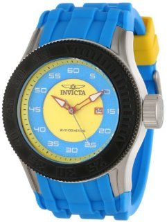 Invicta Men's 11943 Pro Diver Yellow and Blue Dial Blue Polyurethane Watch Invicta Watches