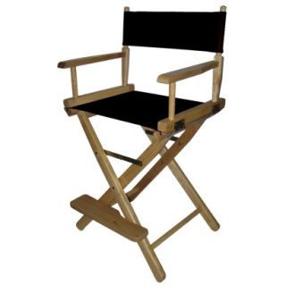 Directors Chair Counter Height Directors Chair   Natural Frame, Black Canvas