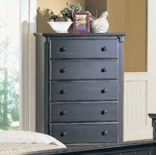 Homelegance Pottery 5 Drawer Chest in Black Finish   Storage Chests