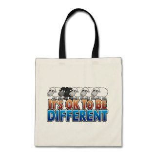 It's OK to be Different BLACK SHEEP Tote Bags