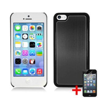 APPLE IPHONE 5C LITE BLACK ALUMINUM METAL COVER SNAP ON HARD CASE + FREE SCREEN PROTECTOR from [ACCESSORY ARENA] Cell Phones & Accessories