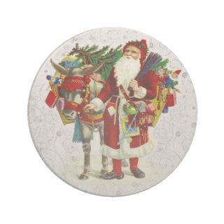 Santa Claus & Donkey Drink Coasters