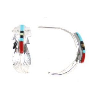 By Navajo Artist Freddie Barney Sterling silver Large Half Hoop earrings Jewelry