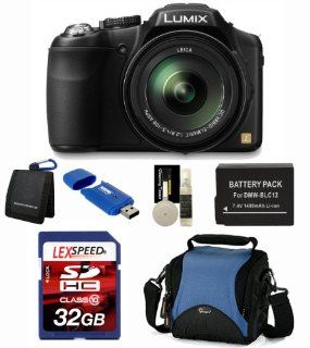 Panasonic DMC FZ200 Digital Camera + Lowepro Apex 110 AW Bag + Battery + 32GB (10) Card  Point And Shoot Digital Camera Bundles  Camera & Photo
