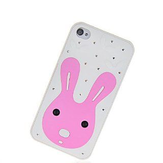 MOONCASE Hard Rubberized Rubber Coating Devise Cute Bling Style Back Case Cover for Apple iPhone 4 4G 4S Whitebabypink 598 Cell Phones & Accessories