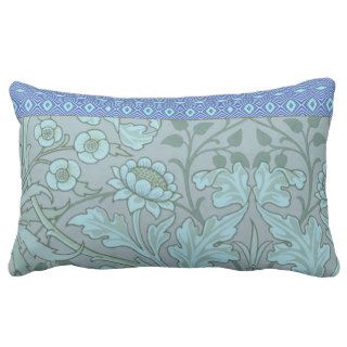 Pastel Blue Decorative Flowers Throw Pillow