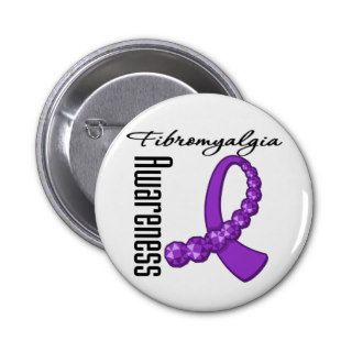 Fibromyalgia Awareness Gemstone Ribbon Pin