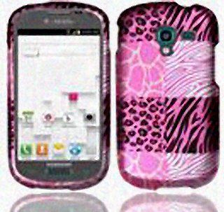 Pink Leopard Zebra Print Hard Cover Case for Samsung Galaxy Exhibit SGH T599 T Mobile Cell Phones & Accessories