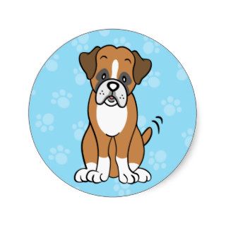 Cute Cartoon Dog Boxer Sticker