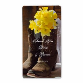 Country Daffodils Wedding Thank You Label
