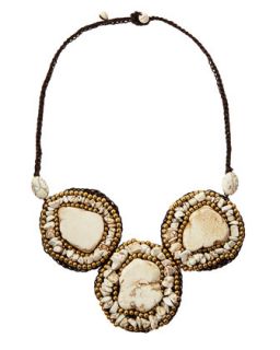 Howlite Beaded Rope Necklace, White
