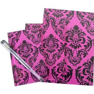Pink Flocked Boxed set of 3 notebooks with Pen, England   Plaques