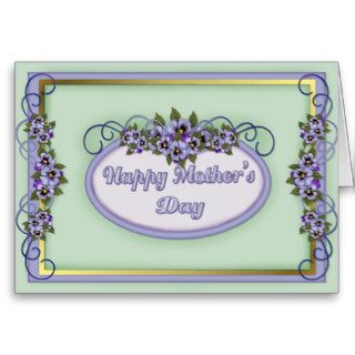 Pansy Scrolls Mother's Day Greeting Cards