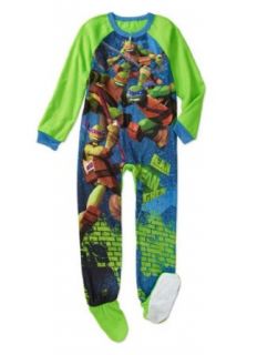 Teenage Mutant Ninja Turtles Boys Footed Pajamas (6/7, Green) Clothing