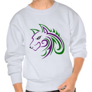 Mint Wolf Head Outline Sweatshirt