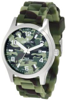 Croton Men's CA301234GRGR All Stainless Camouflage Dial Date Watch Watches