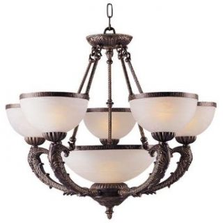 Weinstock Lighting 9841 5+1AG 6 Light Rustic Chandelier with Faux Alabaster Glass Shades   Autumn Gold    