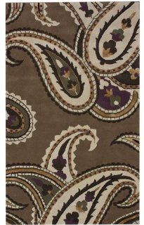 Hand Tufted Wool Carpet BIG Area Rug 8x10 Brown Paisley  