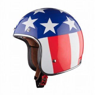 LS2 OF583 Bobber Easy Rider Open Face Helmet (Red/White/Blue, Medium) Automotive