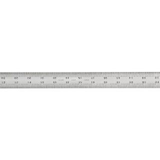 Starrett C604R 36 Spring Tempered Steel Rule With Inch Graduations, 4R Style Graduations, 36" Length, 1 1/4" Width, 3/64" Thicknes Construction Rulers
