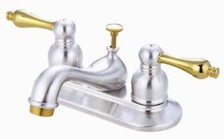 Elizabeth Centerset Faucet with Double Porcelain Lever Handles Finish Polished Chrome/Polished Brass   Touch On Bathroom Sink Faucets  