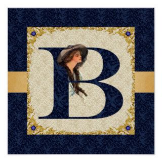 Victorian Lady Letter B Poster Print