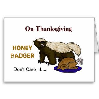 Honey Badger Thanksgiving Greeting Card  Customize