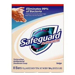 Safeguard Antibacterial Bar Soap, Beige 8 Count 4 oz. (Pack of 6) Health & Personal Care