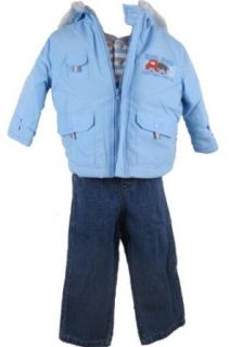 B T Kids Baby Boys Baby Blue Jacket Pant Set with Matching Shirt 18 Months Clothing