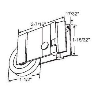 STB Sliding Glass Door Roller, Nylon Wheel, 1 1/2" Diameter, 17/32" Wide Housing   Screen Door Hardware  