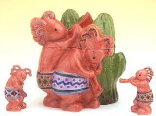 KOKOPELLI Southwestern kitchen COOKIE JAR canister and Salt & Pepper Shakers home decor Kitchen & Dining
